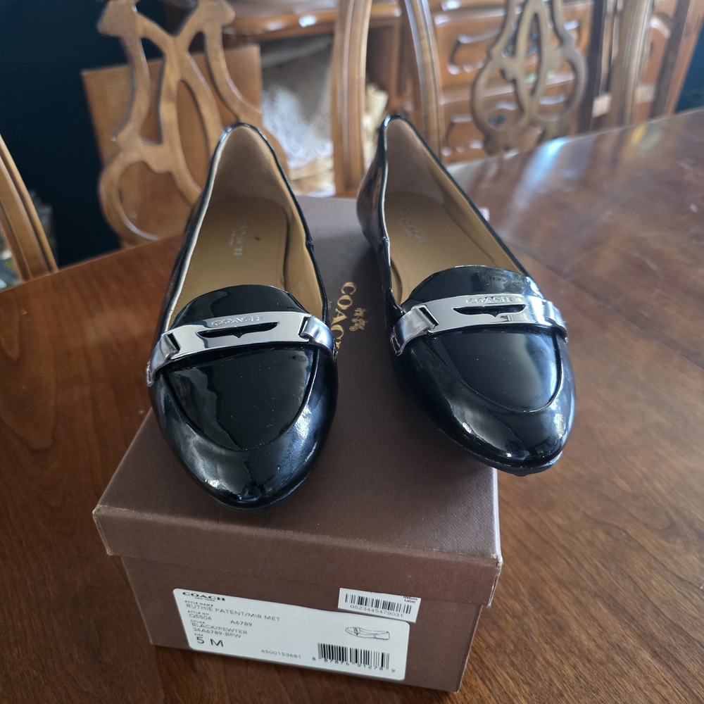 Coach Black Patent Leather Loafers